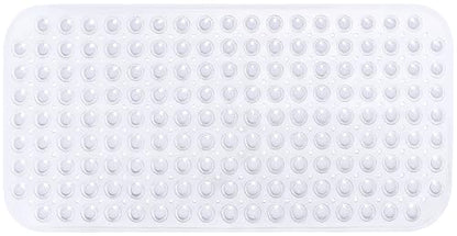 Large Non-Slip Bathtub & Shower Mat 31”x16” (Smooth/Non-Textured Tubs Only) Safe, Clean, Machine-Washable, Superior Grip&Drainage, Vinyl, Transparent Clear - color: Transparent Clear, size: Large (31"x16")
