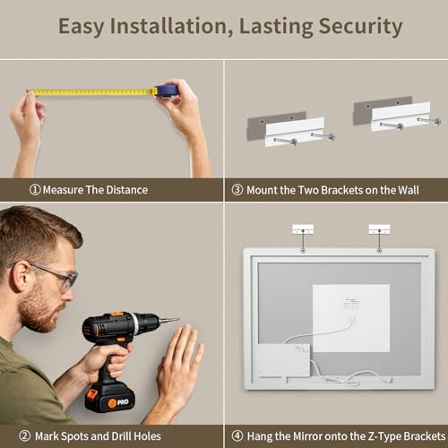30"x55" LED Bathroom Mirror with Lights, Backlit + Front Lit, Anti-Fog, Lighted Bathroom Mirror for Wall, HD Shatterproof Tempered Glass, Dimmable, Memory Function (Horizontal/Vertical) - size: 55"L x 30"W