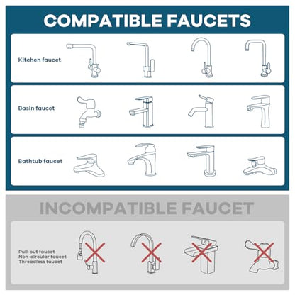 Sink Faucet Quick Connector - Faucet to Hose Adapter for Kitchen/Bathroom Connect Shower Hose, Garden Hose, Portable Washing Machine, Pet Bathing Durable Chrome Finish (Faucet Adapter) - size: Faucet Adapter