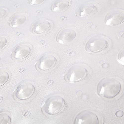 Bath Tub Shower Mat 39 x 15 Inch Non-Slip and Extra Large, Bathtub Mat with Suction Cups, Machine Washable Bathroom Mats with Drain Holes (Transparent)