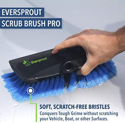 EVERSPROUT Scrub Brush, 1.5 to 3ft Pole, Rubber Bumper, No-Scratch | For Cars, Trucks, RV, Boats, Driveways, Decks, Patios, Decks, House Siding, 8-10ft Standing Reach, Non-Slip Grip, Lightweight - size: 3 feet