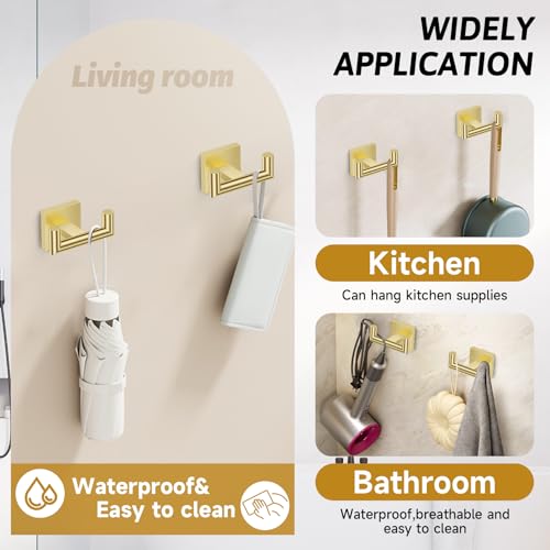 Brushed Gold Towel Bar Set, 5 Pieces Double Dase Toilet Paper Holder Bathroom Hardware Set, 23.6 Inch Stainless Steel Towel Racks for Bathroom Wall Mounted - color: Brushed Gold, size: 5pieces C
