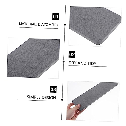 PRETYZOOM Diatomite Absorbent Mat for Bathroom Countertop Rectangle Water Resistant Pad for Hand Mouthwash Cups and Toothbrushes Deep and Quick Dry