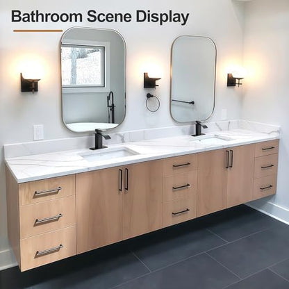 Waterfall Bathroom Faucet, Single Handle Matte Black Sink Faucet 1 Hole or 3 Hole for Lavatory, Washbasin, Vanity, Commercial, with Deck, Pop-up Drain and Supply Hoses - color: Matte Black