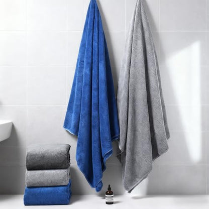 SmoothNovelty 2 Pcs Oversized Bath Towels 40 x 80 Inch, Extra Large Bath Sheets Microfiber Lightweight & Quick Dry, Jumbo Shower Towels for Adults Beach, Gym, Pool, Spa, Travel (Navy Blue) - color: Navy Blue