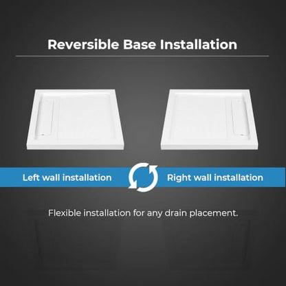 OVE Decors 36x36" Shower Base Side Drain, White - size: 36 x 36, style: Side Drain