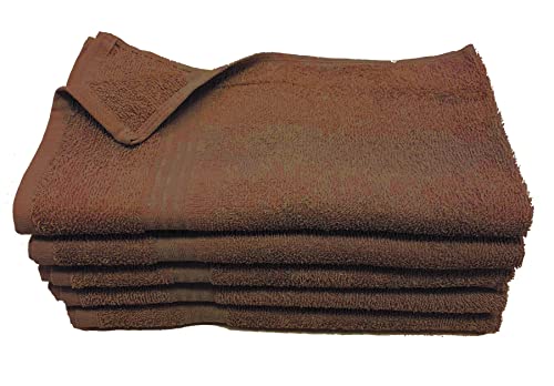 16X27 Salon Hand Towels Colors (12Pack-36Pack- 60Pack-120Pack) 100% Cotton for Hair Salons, Nail Salons, Tanning Salons, Golf Course (Dark Brown, 12) - color: Dark Brown