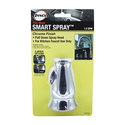 DANCO Smart Spray Traditional Kitchen Pull Down Sprayer Replacement, Faucet Pull Down Faucet Spray Head, Chrome, 1-Pack (10723) - color: Chrome