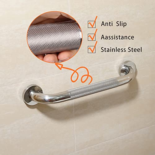 Rockgoya Shower Grab Bar, 2 Pack 24 Inch Bathroom Grab Bar, 304 Stainless Steel 1.25" Diameter Anti-Slip Handicap Grab Bar Support Shower Rail Senior Handrail Shower Safety Bar Handle - size: 24 Inch