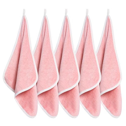 Soft Baby Washcloths Set - Absorbent Natural Baby Wash Cloth for Delicate Skin - 12"x12" Large Baby Bath Washcloths - Newborn Bath Face Towel (Pink) - color: Pink