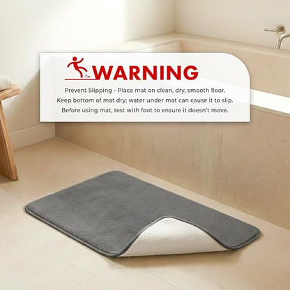 American Soft Linen 21x32 Fluffy Foamed Slip Reducer Bath Rug, Machine Washable Area Bath Mat Rugs for Bathroom, Gray - color: Dark Gray, style: 21x32" Fluffy Foamed Bath Mat