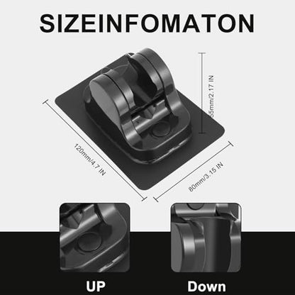 2PC MAYYAYA ShowerHead Holder, Black Adhesive WallMounted, Adjustable Angle | Heavy Duty Wall Mounted Shower Head Shelf Bracket, ABS Stick-on Wall Bracket with Strong Adhesive for Handheld Shower Heads - color: Matte Black