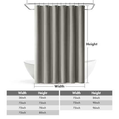 MIULEE Linen Fabric Shower Curtain Grey W72*L72 12 Metal Hooks | Modern, Heavy Duty, Shower Curtain Set, Waterproof Thick Cloth Shower Curtains, Bathroom Hotel Bathtub, Washable - color: Grey, size: 72"W x 72"L (Pack of 1)
