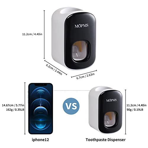 MOPMS Automatic Toothpaste Dispenser Wall Mounted for Kids and Adult 1Pcs | Automatic Toothpaste Squeezer Holder for Bathrooms - color: Black