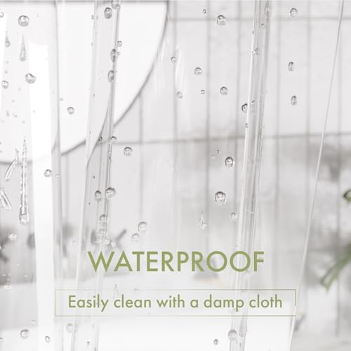 AmazerBath Shower Curtain Liner, 72x72 Clear Shower Curtain Liner, Waterproof Plastic Shower Liner, Cute Lightweight PEVA Shower Curtain for Bathroom with 3 Magnets and 12 Rustproof Metal Grommets - color: Clear, size: 72"W x 72"L (Pack of 1)