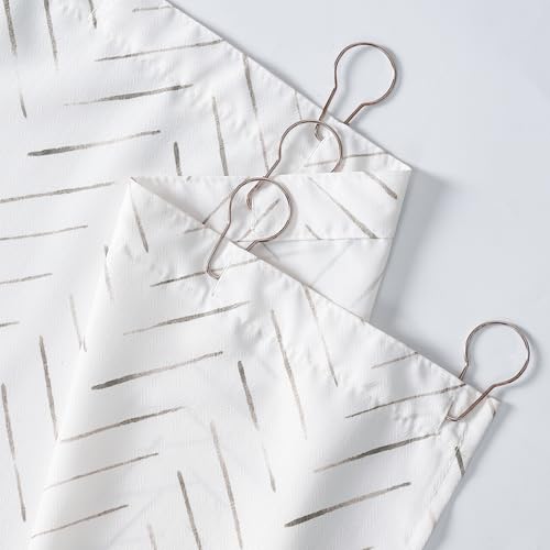 jinchan Small Stall Taupe Grey and White Shower Curtain 48x72 Inches Inky Herringbone Chevron Zig Zag Waterproof Fabric Modern Farmhouse Shower Curtains for Bathroom with 8 Hooks - color: Inky Taupe Grey, size: 48"W x 72"L (Pack of 1)