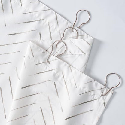 jinchan Small Stall Taupe Grey and White Shower Curtain 48x72 Inches Inky Herringbone Chevron Zig Zag Waterproof Fabric Modern Farmhouse Shower Curtains for Bathroom with 8 Hooks - color: Inky Taupe Grey, size: 48"W x 72"L (Pack of 1)