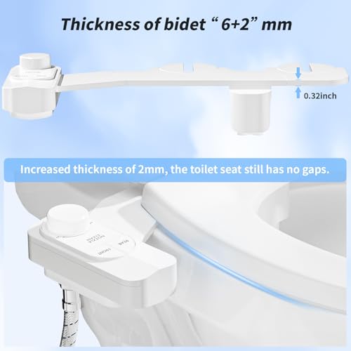 SAMODRA Non-Electric Bidet Attachment for Toilet – Self-Cleaning Dual Nozzle (Frontal & Rear Wash), Adjustable Water Pressure, Fits Most Toilets, Easy Installation (Classic White) - color: Classic White