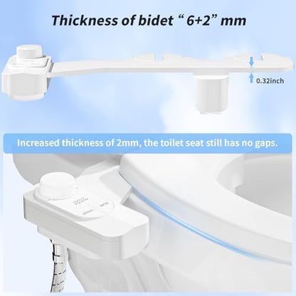 SAMODRA Non-Electric Bidet Attachment for Toilet – Self-Cleaning Dual Nozzle (Frontal & Rear Wash), Adjustable Water Pressure, Fits Most Toilets, Easy Installation (Classic White) - color: Classic White