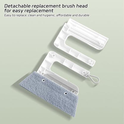Deep Reach Window Groove Cleaning Brush, Handheld Track Cleaner Tool for Window Slides, Tile Grout, Shutters, Car Vents & Narrow Crevices (White) - color: White