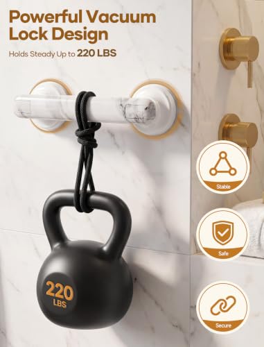 Grab Bars for Bathtubs and Showers Handles for the Elderly and People in Need,2026 New Powerful Suction Cup,No Drilling Required (White-1 Pack) - color: White
