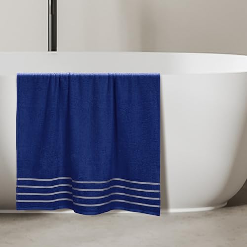 MyOwn Cotton 2 Pack Oversized Bath Sheet 35 x 70, Large Bath Sheet, Ultra Absorbent, Compact, Eco-Friendly and 100% Recyclable, Quick Drying and Lightweight Towel - Navy Blue - color: Navy Blue, size: 2-Piece Bath Sheet Set