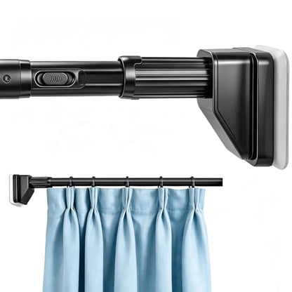 Umimile Tension Curtain Rod 94-122 Inch, Adjustable Shower Curtain Rod | 1.26" heavy-duty rustproof steel, super grip diamond end caps stay securely. No-Drill. Fits bathroom, closet & windows.Black - size: 94-122”