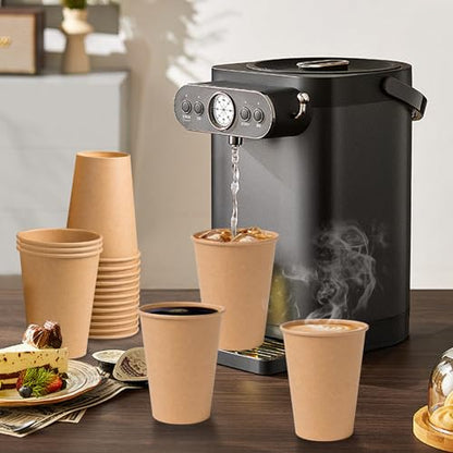 SIUQ 300 Pack 12 oz Kraft Paper Cups, Unbleached Disposable Coffee Cups | Thickened Paper Cups 12 Ounce, Hot/Cold Beverage Drinking Cup for Party, Home, Cafes, Bistros, Businesses (Brown) - style: 12oz-300pack