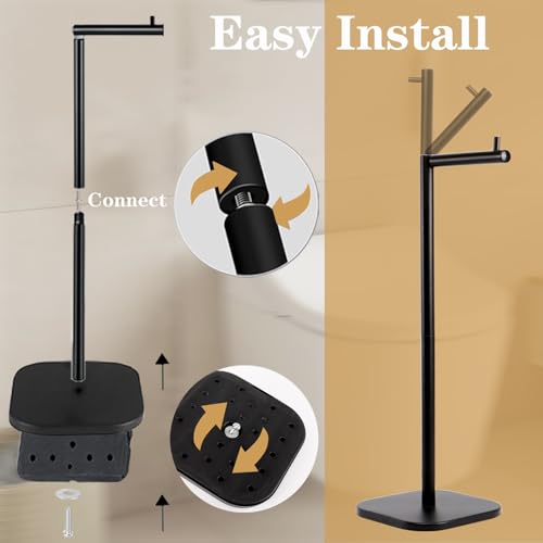 Toilet Paper Holder Stand, Free Standing Tissue Paper Storage for Bathroom, Stainless Steel Toilet Paper Stand with Reserve for 5Roll Weighted Base Bathroom Toilet Roll Holder(Brushed Nickel) - color: Brushed Nickel
