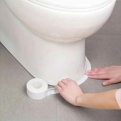 Caulk Tape, 10.5FT Peel and Stick Waterproof Seal Tape - No Tools No Mess Self-Adhesive Waterproof Tape for Toilet Bathtub Sink Tub Kitchen Countertop, Flexible PVC Strip Filler Caulking Tape - color: 1 Roll-White