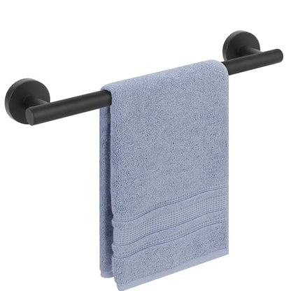 Livabber Bath Towel Bar, 304 Stainless Steel Towel Rack, Heavy Duty Towel Holder Wall Mounted for Bathroom/Kitchen, Usable Hanging Length-13.4 Inch, Total Length-16 Inch (Black) - color: Black, size: 16 Inch