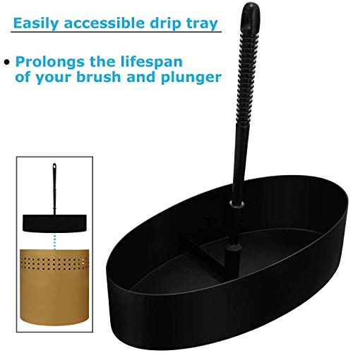 Blue Donuts Toilet Brush and Plunger Set with Holder, Modern Gold Bathroom Accessories Toilet Plunger and Toilet Bowl Brush Combo - color: Gold