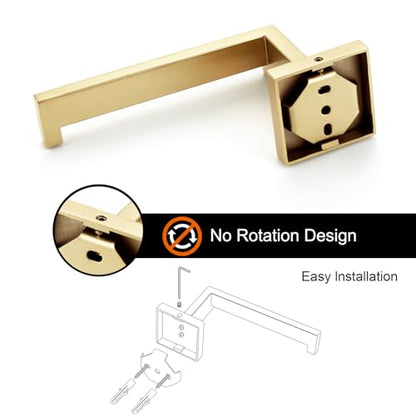 KOKOSIRI Gold Toilet Paper Holder Toilet Roll Holder for Bathroom Kitchen Washroom T-304 Stainless Steel Wall Mounted, 2 Pack, B2003BG-P2 - color: Brushed Gold, size: Without Shelf(2 Pack)