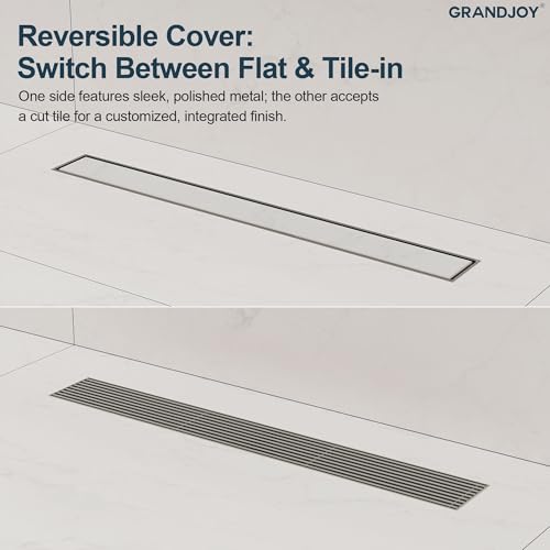 24 Inch Linear Shower Drain, Brushed Nickel Rectangular Floor Drain with Removable Grate, SUS304 Stainless Steel, High Flow Capacity and cUPC Certified - color: Brushed Nickel, size: 24
