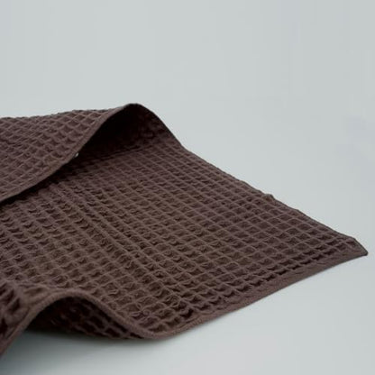 Luxury Organic Japanese Cotton Waffle Bath Towel | Thick, Absorbent, Quick Dry Bathroom Towels for Shower, Sauna, Onsen| Hotel & Spa Quality, Gift-Ready (Dark Cocoa, Bath Sheet (2 Pack)) - color: Dark Cocoa, style: Bath Sheet (2 Pack)