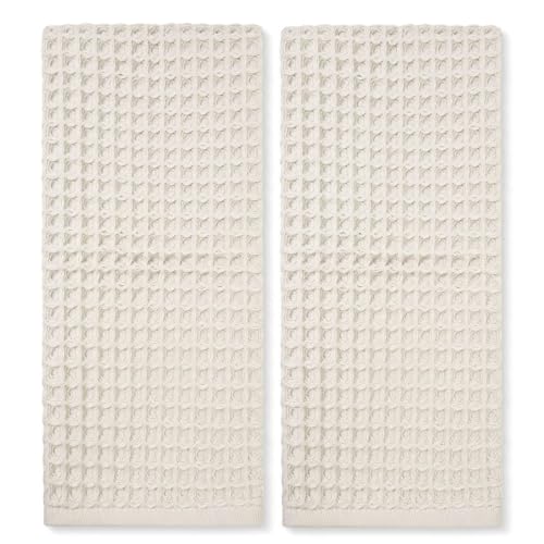 Jacquotha Waffle Hand Towels 2-Piece (Mist White) – Cotton, Quick Dry, Lint Free, 13” x 29” - color: Mist White