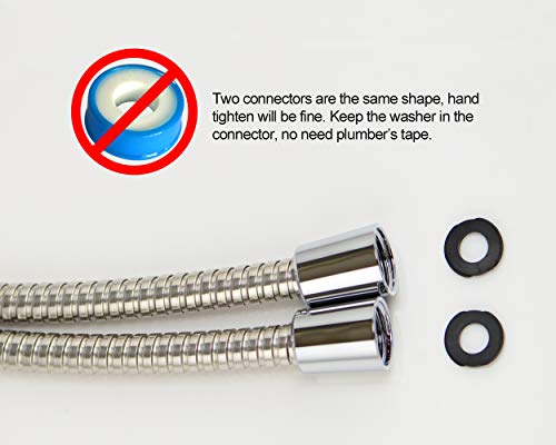 Purelux Shower Hose, 80 Inches Universal Handheld Showerhead Hose Made of Stainless Steel, Polished Chrome Finish - size: 80 Inches