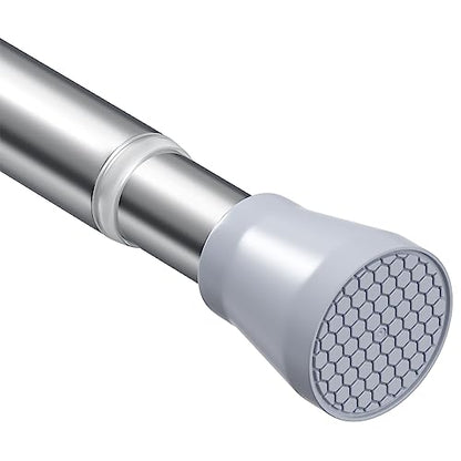 Tension Curtain Rod Silver Tension Rod 28 To 48 Inch Spring Curtain Rod Non Slip Tension Rods 1pcs For Windows No Drilling Adjustable Tension Rods of Curtain Window Closet Kitchen Wardrobe - color: Silver, size: 28-48 inch 1pcs