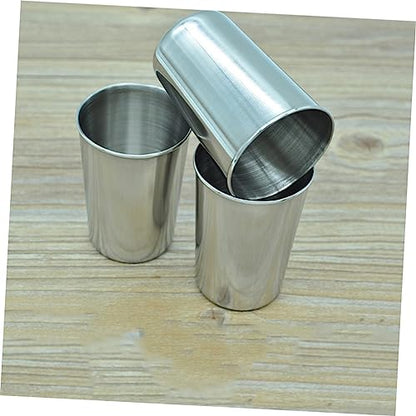 2pcs Stainless Steel Water Tumbler Cups Versatile Drinking Cups for Beverages Toothbrush Rinsing Parties Home Use Silver Finish Easy to Clean