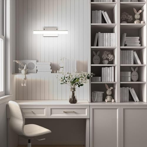 Aipsun Brushed Nickel Vanity Light 16 inch Modern Wall Sconces Adjustable LED Bathroom Light Fixtures Over Mirror Rotatable Vanity Lighting 5500K - color: Brushed Nickel, size: 15.7 in