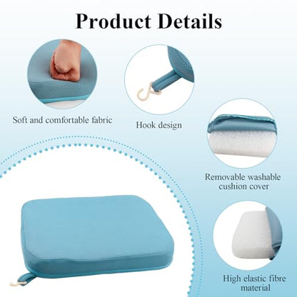 HNYG Cushion for Shower Seat,Bath Cushion for Shower Bench and Tub Transfer Bench,Non Slip Seat Pad with Hook,Seat Mat for for Dorm Desk Chair,Bathtub Chair Pad,Quick Drying and Washable