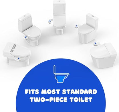Bidet Attachment for Toilet Seat, Non-Electric Cold Water Bidet with Pressure Controls, Dual Nozzles for Frontal & Rear Wash, Retractable Self-Cleaning for Female & Old- White