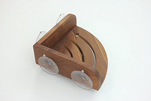 AquaTeak The Original Kai Corner Teak Shower Shelf | Durable, Water-Resistant Teak Construction, Indoor & Outdoor Use