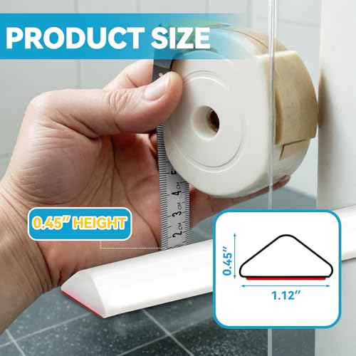 98" Collapsible Shower Threshold Water Dam Shower Barrier Keeps Water Inside Threshold Dry and Wet Separation Retention System Suitable for Bathroom Kitchen Sink Bathtub - color: White, size: 98"