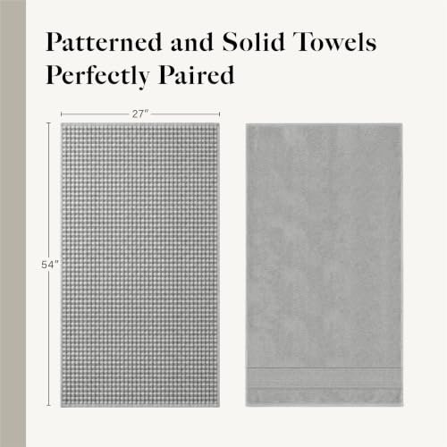 Modern Threads 6 Piece Cotton Bath Towel Set – Ultra Soft 600 GSM Towels – Bathroom Set with Hand Towels and Washcloths – Waffle (Silver Cloud) - color: Silver Cloud, style: Waffle