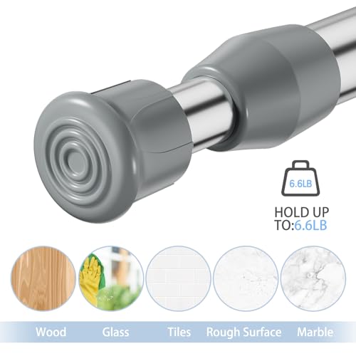 Spring Tension Curtain Rod Short Tension Rod (Silver,17"to 28"-3Pcs) - color: Silver, size: 17" to 28"-3Pcs