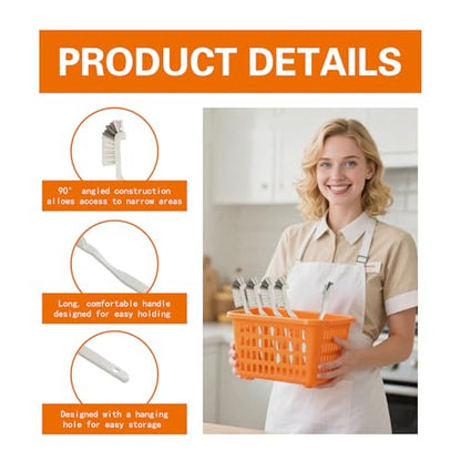 60 Pcs Kitchen Scrub Brush Bulk with Stiff Bristle Plastic Edge Corner Cleaning Brush for Bathroom Sink Household Bottle Dish Window Track Tile Lines Crevice