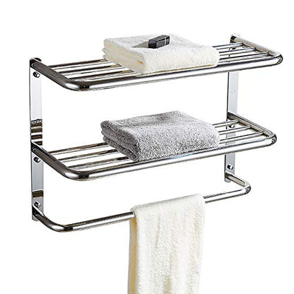 LUANT 30 Inch Bathroom Shelf 3-Tier Wall Mounting Rack with Towel Bars, Extra Long - color: Polished 30 Inch
