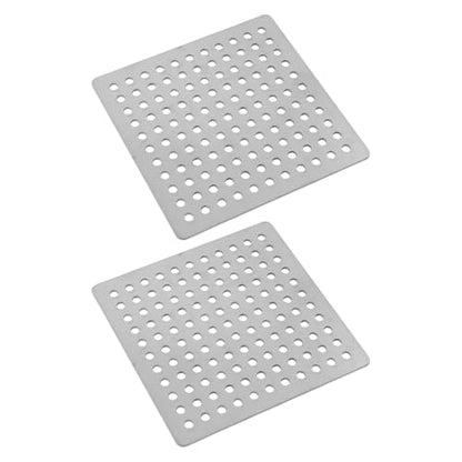 Square Drain Cover Grates,3.2" x 3.2" 304 Stainless Steel Drainage Grate Cover Replacement Floor Drain Strainer for Shower, Bathroom Floor, Balcony, and Outdoor Garden Drains -2pcs - size: 3.2" x 3.2"