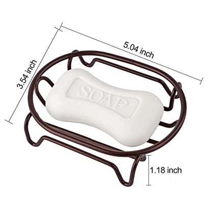Soap Dish for Shower Bathroom Bar Soap Holder, Stainless Steel Self-draining Soap Rack Tray Saver Sponge Holder for Kitchen, Bath, Tub, Easy Cleaning, Extend Soap Life, Oval Bronze-1 Pack - color: Bronze-oval 1p